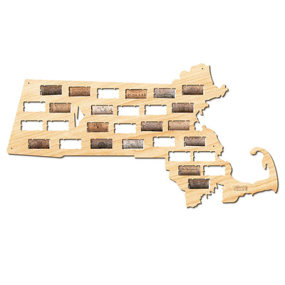 Massachusetts Wine Cork Map